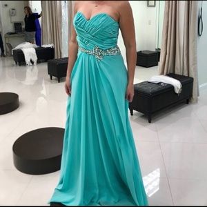 Aqua blue formal dress